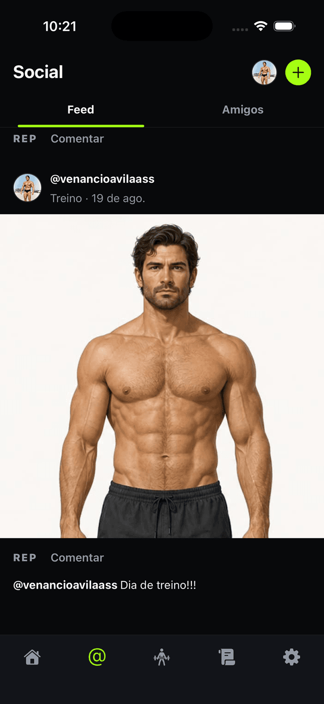 Feed social no Adrenalitcs