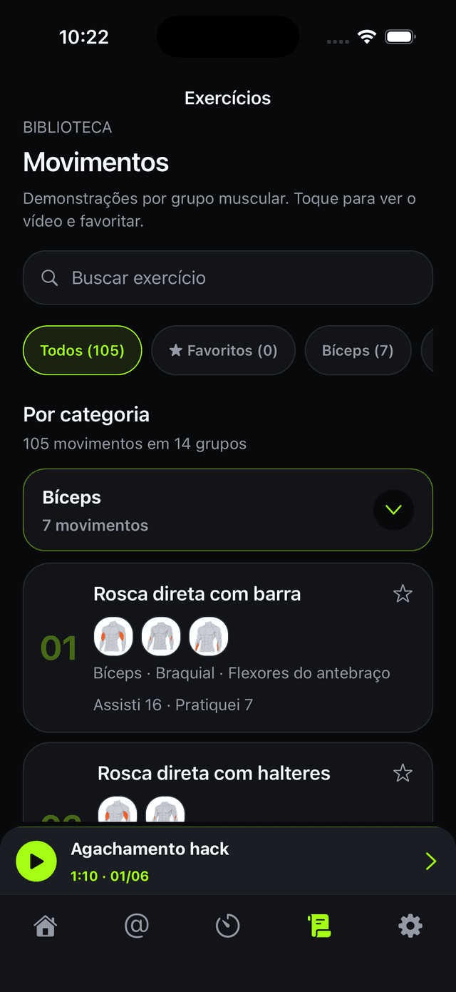 Tela Exercícios